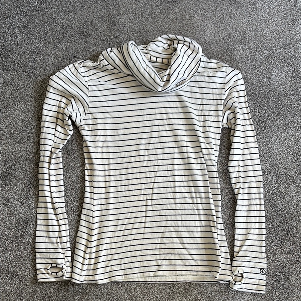 Albion Black and White Striped Top